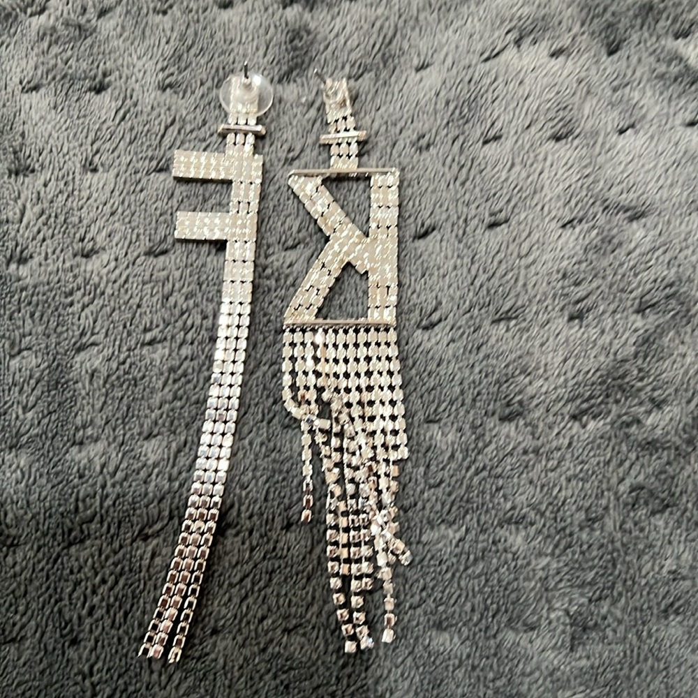 Retrofete letter earrings F & K - Picture 4 of 4